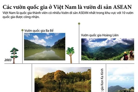 [Infographics] Các vườn quốc gia ở Việt Nam là vườn di sản ASEAN