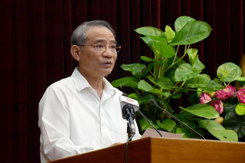 Bí thư Thành ủy Đà Nẵng Trương Quang Nghĩa phát biểu chỉ đạo Hội nghị. (Ảnh: Quốc Dũng/TTXVN)