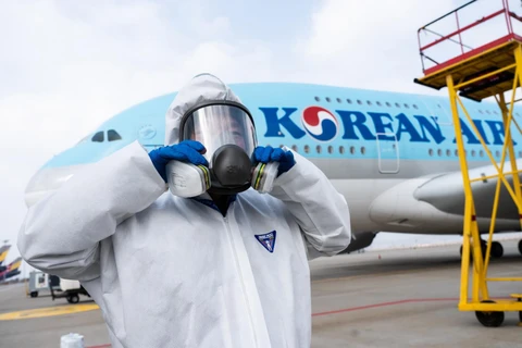 Máy bay của Korean Air tại sân bay Incheon, Hàn Quốc. (Ảnh: AFP/TTXVN)