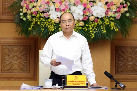 Thủ tướng Nguyễn Xuân Phúc, Trưởng Tiểu ban phát biểu. (Ảnh: Thống Nhất/TTXVN)