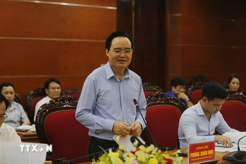 Bộ trưởng Bộ Giáo dục và Đào tạo Phùng Xuân Nhạ. (Ảnh: Vu Hà/TTXVN)