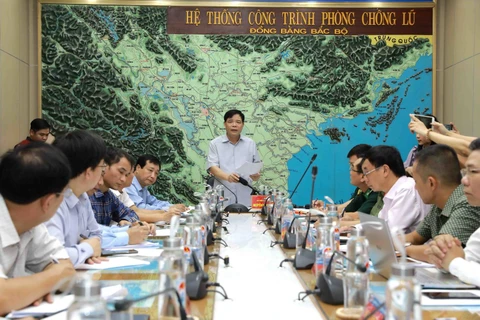Phó trưởng Ban chỉ đạo, Bộ trưởng Bộ Nông nghiệp và Phát triển Nông thôn Nguyễn Xuân Cường phát biểu chỉ đạo. (Ảnh: Vũ Sinh/TTXVN)