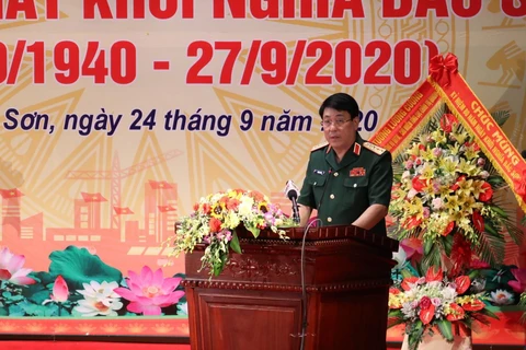 Đại tướng Lương Cường phát biểu tại Lễ kỷ niệm. (Ảnh: Quang Duy/TTXVN)
