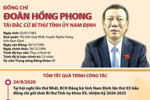 [Infographics] Ông Đoàn Hồng Phong tái đắc cử Bí thư Tỉnh ủy Nam Định