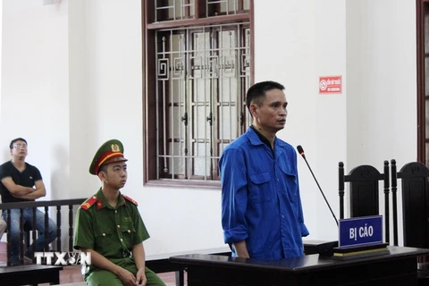 Bị cáo Hà Văn Tùng nghe Hội đồng xét xử tuyên án. (Ảnh: Vũ Hà/TTXVN)