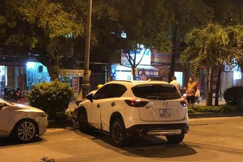 Chiếc xe do Hưng lái gây tai nạn liên hoàn khiến 1 người tử vong. (Nguồn: laodong.vn)