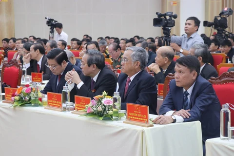 Ông Nguyễn Đức Lợi, Ủy viên Trung ương Đảng, Tổng Giám đốc TTXVN và các đại biểu dự Đại hội. (Ảnh: Nguyên Lý/TTXVN)