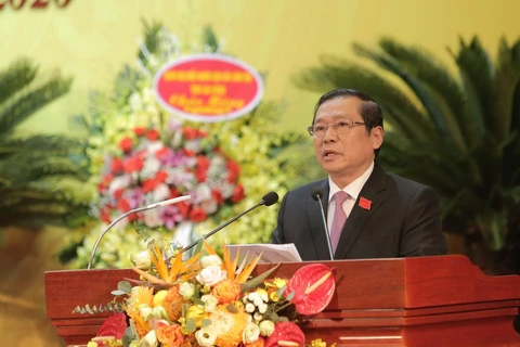 Ông Lại Xuân Môn tái đắc cử Bí thư Tỉnh ủy Cao Bằng khóa XIX, nhiệm kỳ 2020-2025. (Ảnh: Chu Hiệu/TTXVN)