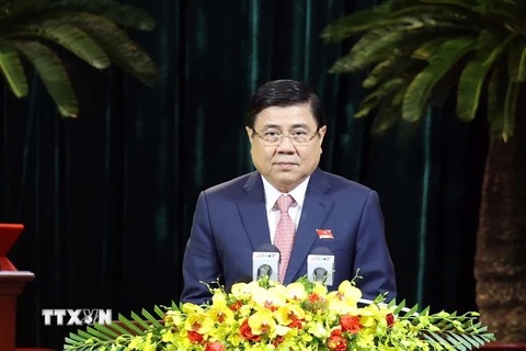 Ông Nguyễn Thành Phong, Chủ tịch UBND Thành phố Hồ Chí Minh. (Ảnh: Thống Nhất/TTXVN)