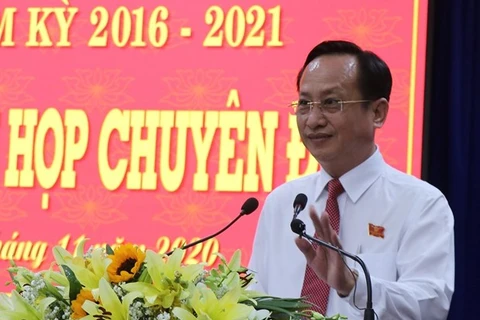 Ông Phạm Văn Thiều, tân Chủ tịch Ủy ban Nhân dân tỉnh Bạc Liêu, nhiệm kỳ 2016-2021. (Ảnh: Huỳnh Sử/TTXVN)