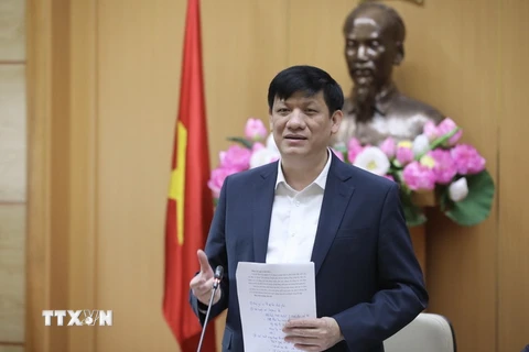 Bộ trưởng Bộ Y tế Nguyễn Thanh Long phát biểu. (Ảnh: Minh Quyết/TTXVN)