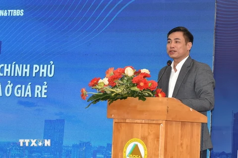 Ông Nguyễn Mạnh Khởi, Phó Cục trưởng Cục Quản lý nhà và thị trường Bất động sản, Bộ Xây dựng phát biểu tại Hội thảo. (Ảnh: Trần Xuân Tình/TTXVN)