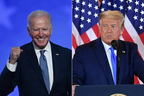 Tổng thống Mỹ Donald Trump (phải) và Tổng thống đắc cử Mỹ Joe Biden. (Ảnh: AFP/TTXVN)