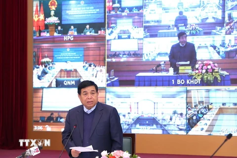 Bộ trưởng Bộ Kế hoạch và Đầu tư Nguyễn Chí Dũng phát biểu. (Ảnh: Hoàng Hiếu/TTXVN)