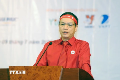 Ông Trần Quốc Hùng, Phó Chủ tịch Trung ương Hội Chữ thập Đỏ Việt Nam. (Ảnh: Quang Quyết/TTXVN)