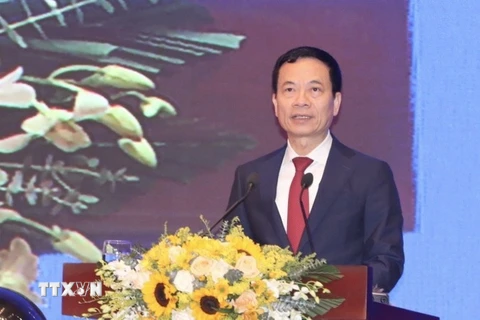 Bộ trưởng Bộ Thông tin và Truyền thông Nguyễn Mạnh Hùng. (Ảnh: Minh Quyết/TTXVN)