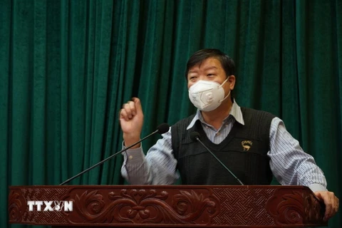 Tiến sỹ Trần Như Dương, Phó viện trưởng Viện vệ sinh dịch tễ Trung ương, phát biểu tại một cuộc họp. (Ảnh: Mạnh Minh/TTXVN)