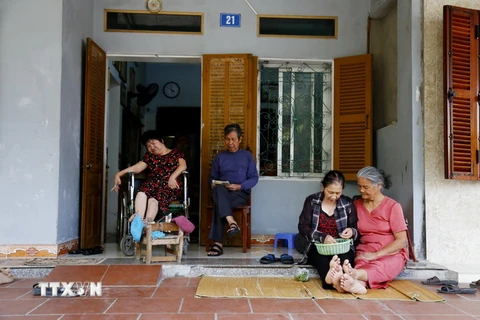 Một bệnh nhân da cam ở Tuyên Quang. (Ảnh: Nam Sương/TTXVN)