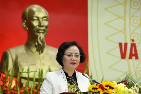 Thứ trưởng Bộ Nội vụ Phạm Thị Thanh Trà. (Ảnh: Văn Điệp/TTXVN)