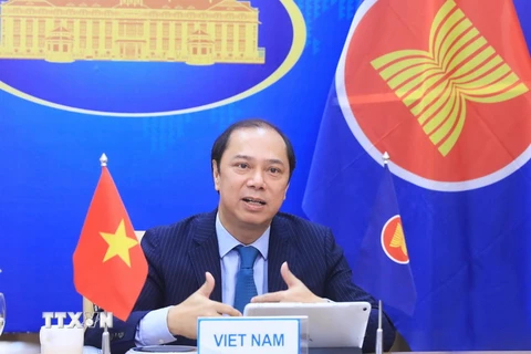Thứ trưởng Bộ Ngoại giao Nguyễn Quốc Dũng. (Ảnh: Lâm Khánh/TTXVN) 