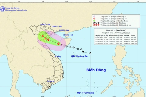 Hình ảnh vị trí, đường đi của bão số 1 suy yếu thành áp thấp nhiệt đới. (Nguồn: nchmf.gov.vn)