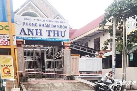 Phòng khám đa khoa Anh Thư, tại ấp Bình Thuận, xã Tam Bình, Cai Lậy. (Nguồn:baoapbac.vn)