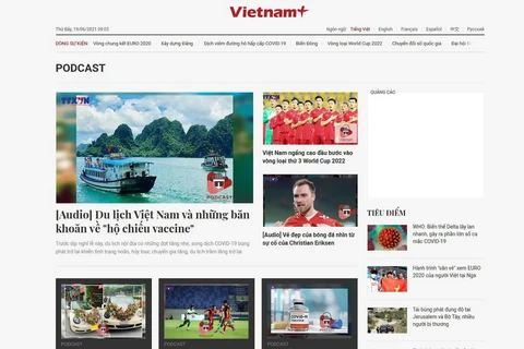 Sản phẩm podcast trên báo điện tử VietnamPlus. (Nguồn: chụp màn hình)