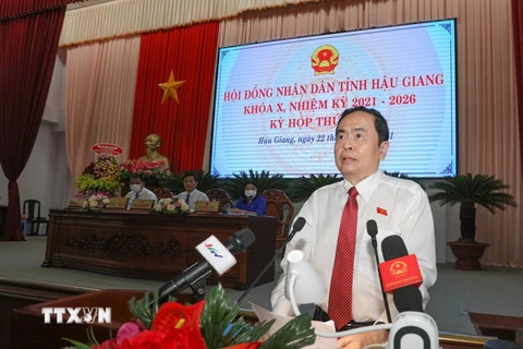 Phó Chủ tịch thường trực Quốc hội Trần Thanh Mẫn phát biểu chỉ đạo. (Ảnh: Duy Khương/TTXVN)