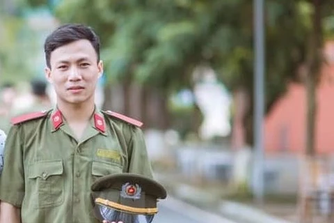 Trung úy Nguyễn Văn Chiến khi còn là sinh viên Học viện An ninh nhân dân. (Nguồn: cand)