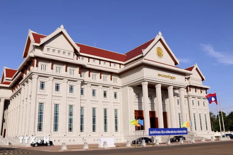 Hình ảnh nghiệm thu hoàn thành Nhà Quốc hội mới của Lào 