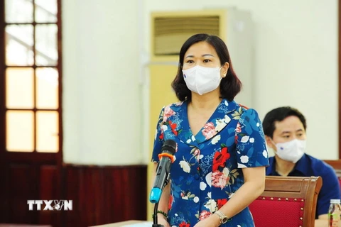 Phó Bí thư Thường trực Thành ủy Hà Nội Nguyễn Thị Tuyến. (Ảnh: TTXVN)