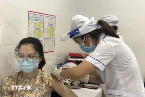 Bệnh viện Phụ sản thành phố Cần Thơ được phân công tiêm ngừa vaccine COVID-19 cho 1.000 thai phụ trên địa bàn thành phố. (Ảnh: TTXVN phát)