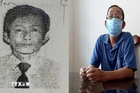 Đối tượng Trần Văn Tệt lúc bị truy nã (bên trái) và sau khi bị bắt giữ. (Ảnh: TTXVN phát)