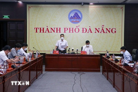 Bí thư Thành ủy Đà Nẵng Nguyễn Văn Quảng phát biểu chỉ đạo tại cuộc họp. (Ảnh: Trần Lê Lâm/TTXVN)