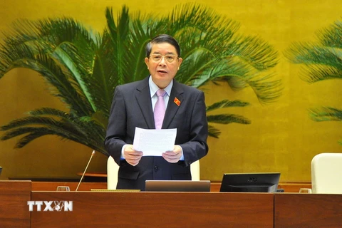 Phó Chủ tịch Quốc hội Nguyễn Đức Hải điều hành phiên họp. (Ảnh: Minh Đức/TTXVN)