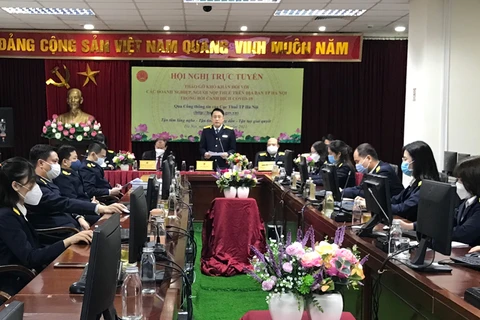 Cục trưởng Cục Thuế Hà Nội Mai Sơn phát biểu tại hội nghị. (Nguồn: hanoimoi.com.vn)