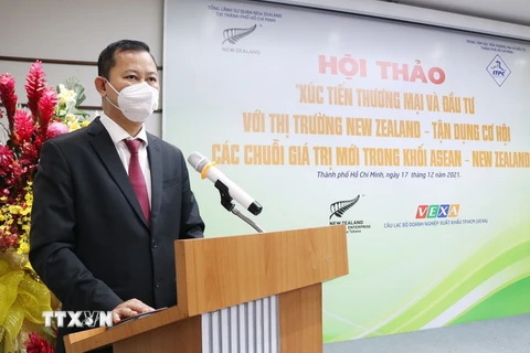 Ông Trần Phú Lữ, Phó Giám đốc phụ trách ITPC phát biểu khai mạc Hội thảo. (Ảnh: Xuân Anh/TTXVN)