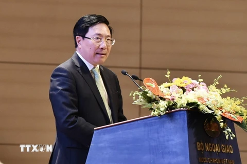 Phó Thủ tướng Thường trực Phạm Bình Minh phát biểu chỉ đạo. (Ảnh: TTXVN)