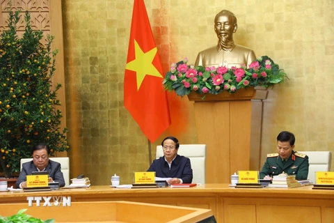Phó Thủ tướng Lê Văn Thành phát biểu chỉ đạo hội nghị. (Ảnh: Văn Điệp/TTXVN)