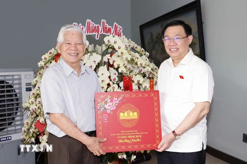 Chủ tịch Quốc hội chúc Tết nguyên Chủ tịch nước Nguyễn Minh Triết