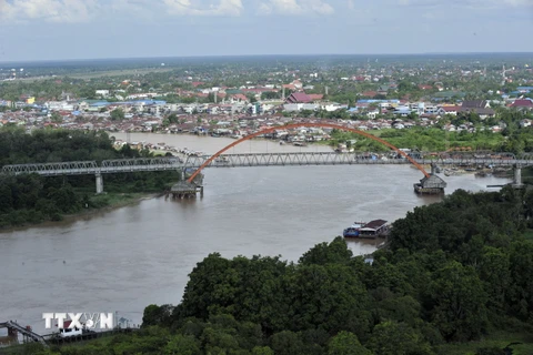 Một góc tỉnh Trung Kalimantan trên đảo Borneo, nơi được chọn để xây dựng thủ đô mới của Indonesia. (Ảnh: AFP/TTXVN)