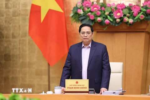 Trong ảnh: Thủ tướng Phạm Minh Chính chủ trì phiên họp. Ảnh: Dương Giang-TTXVN