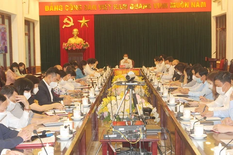 Các đại biểu dự tại điểm cầu thành phố Hải Phòng.(Nguồn: thanhphohaiphong.gov.vn)