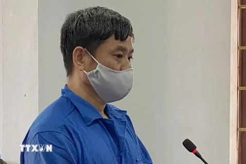 Bị cáo Đỗ Văn Minh bị tuyên án tử hình tại phiên tòa phúc thẩm. (Ảnh: Hưng Thịnh/TTXVN)
