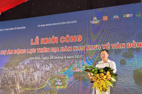 Ông Cao Tường Huy, Phó Chủ tịch Thường trực UBND tỉnh Quảng Ninh, phát biểu. (Nguồn: baodautu.vn)