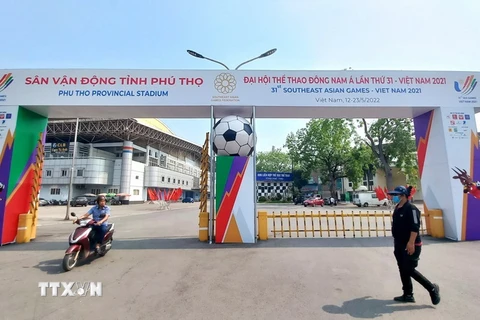 Cổng vào Khu liên hợp TDTT tỉnh Phú Thọ, trong đó có sân vận động Việt Trì. (Ảnh: Trung Kiên/TTXVN)