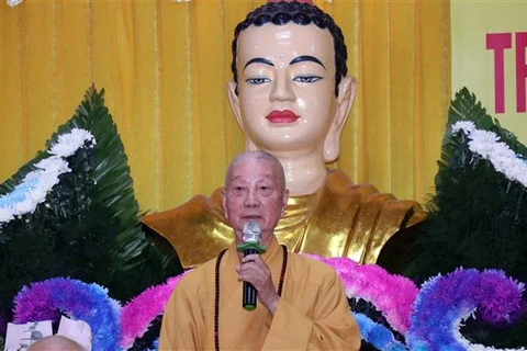 Đức quyền Pháp chủ Giáo hội Phật giáo Việt Nam Thích Trí Quảng . (Ảnh: Xuân Khu/TTXVN)