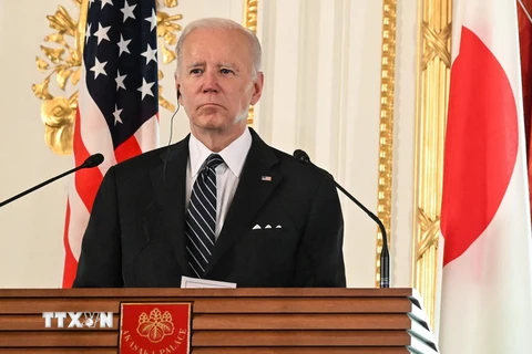 Tổng thống Mỹ Joe Biden tại cuộc họp báo ở Tokyo, ngày 23/5. (Ảnh: AFP/TTXVN)