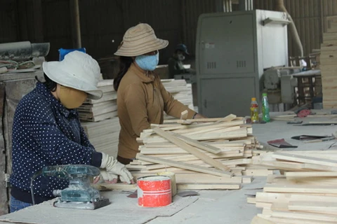 Người lao động làm việc tại Công ty Cổ phần chế biến gỗ xuất khẩu Hưng Thịnh thuộc Khu Công nghiệp Tâm Thắng, huyện Cư Jút, tỉnh Đắk Nông. (Nguồn: daknong.gov.vn)