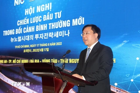 Ông Trần Duy Đông, Thứ trưởng Bộ Kế hoạch và Đầu tư phát biểu tại hội nghị. (Ảnh: Xuân Anh/TTXVN)